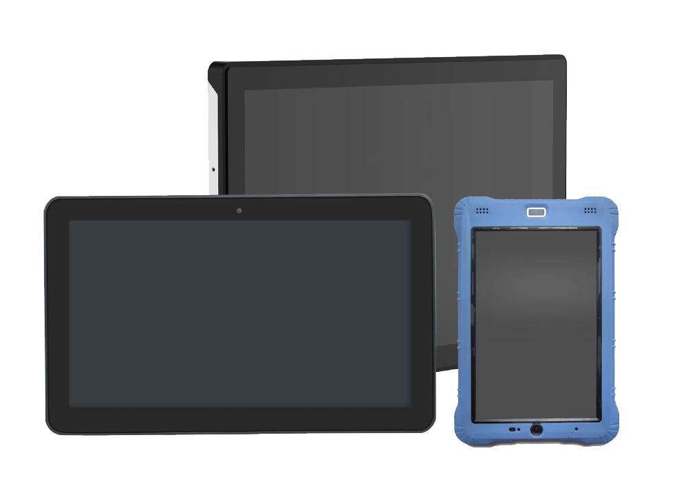 Trois tablettes de différentes tailles.